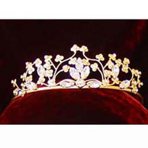 MAT GOLD FLRETS TIARA/LOOPS