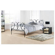 Mataro Double Bed Frame, Black Textured Finish,
