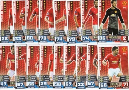 Match Attax 2014/2015 Manchester United 17 Base 14/15 Card Team Set