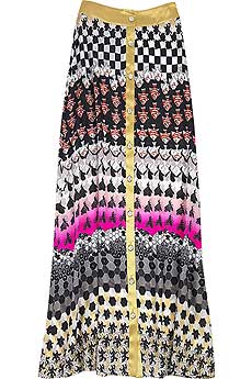 Matthew Williamson Silk Print Maxi Skirt