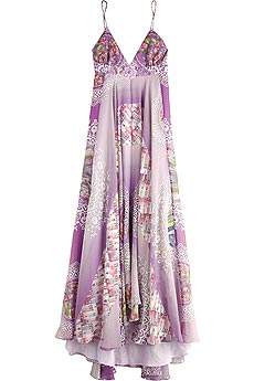 Tokyo print silk evening gown