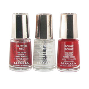 Glitter Tips 3 x 5ml Red