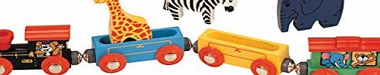 Maxim Wooden Animal Train Set 7 Piece