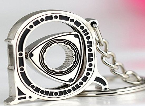 Maycom New HOT Spinning Rotor Keychain Creative Car Fans Favorite Auto Parts Model Wankel Rotary Engine Keyring Key Ring Chain Keychain Keyfob (Gold)