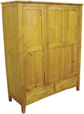 MAYFAIR 3 DOOR / 2 DRAWER PINE WARDROBE