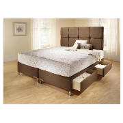 4 Drawer Double Divan, Mocca Faux Suede