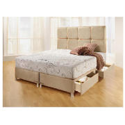 4 Drawer Superking Divan, Ivory Faux