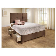 King 4 Drawer Divan Bed Base, Mocca Faux