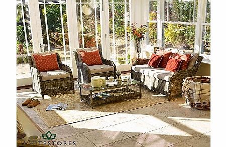 Maze Rattan Winchester High Back Rattan Conservatory Furniture Sofa Set