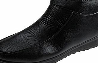 MC LADIES SOFT FAUX LEATHER ANKLE BOOTS COMFORT INSOLE BLACK SIZE 4-8 (6, Black)