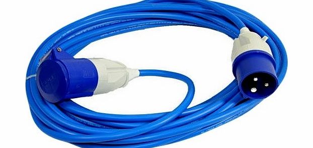 MCD Electrical Workshop 30 metre Blue Caravan Hook Up / Extension Cable with 16 Amp Plug 