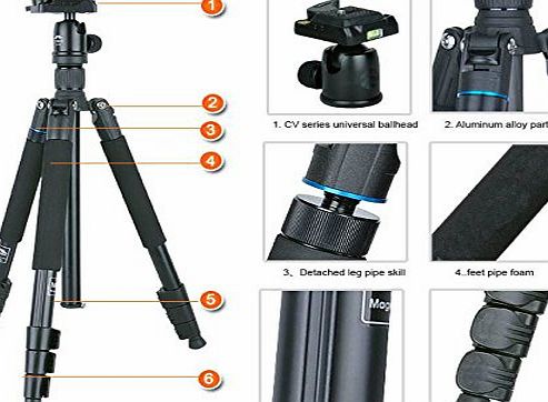 Mcoplus CameraPlus - COMAN TK256 Tripod   CV-0 Ballhead SET - light weight 1.49KG- Professional Magnesium Tripod SET Gen Benro A1682BH0 - Max Load 8KG, Folded 440mm, Max Height 1590mm, With a quick- released 