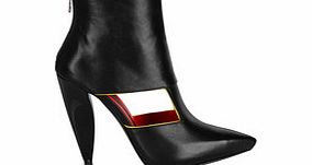 Lex black leather cut-out ankle boots