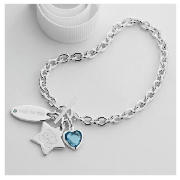 Sterling silver charm T-bar bracelet