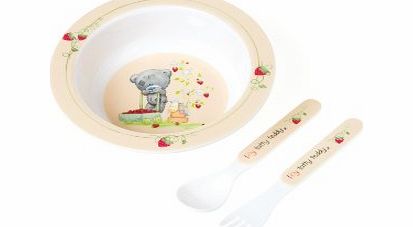 Tiny Tatty Teddy Melamine Bowl and Cutlery Set (White)