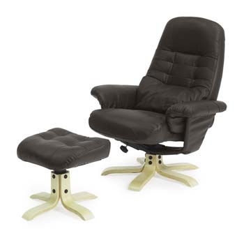 Restwell Rimini Natural Swivel Recliner and Footstool