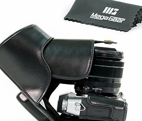 MegaGear ``Ever Ready`` Protective Leather Camera Case, Bag for Fujifilm X-T10 with 16-50mm or 18-55mm Digital Camera (Black)