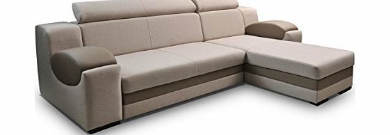 Megan Sofas UNIVERSAL HAND CORNER SOFA BED - MADRIT - CREAM POLSKI WYSOKIEJ JAKOSCI PRODUKT (Cream, 260 CM)