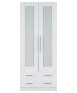 2 Door 2 Drawer Wardrobe - White