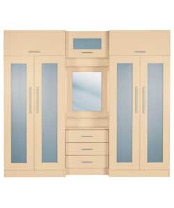 Melbourne 4 Door Large Fitment Wardrobe - Maple