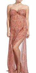 Natalie apricot bandeau maxi dress