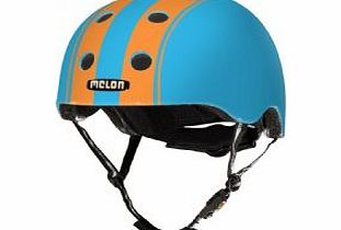 Melon Double Orange Blue Matt Helmet