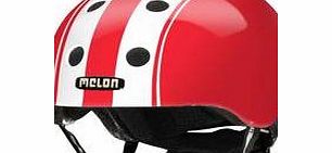 Melon Helmets Double White/red Stripe Kids Helmet