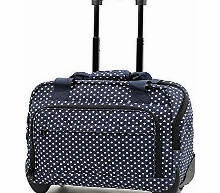 Members CM-0034-NP - Members Essential On-Board Navy Polka Lightweight Laptop Case on Wheels