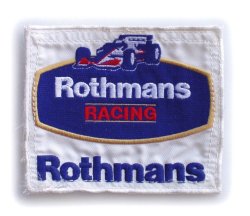 Memorabilia Small Rothmans Overalls Patch Measures 12cm X 10cm (5`` X 4`` )