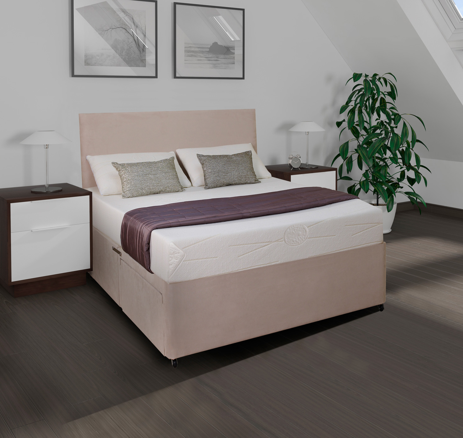Burbank King Size Faux Suede Divan