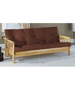 Memphis Natural Frame with Chocolate Mattress Futon