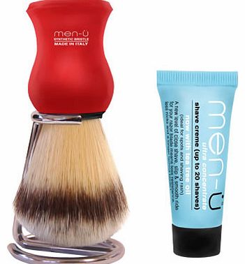 Men-U Premier Shaving Brush and Stand - Red