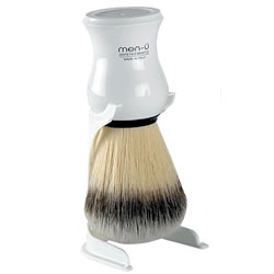 Men-U Premier Shaving Brush and Stand - White