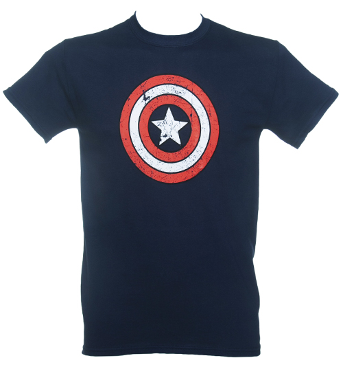 Blue Captain America Distressed Shield