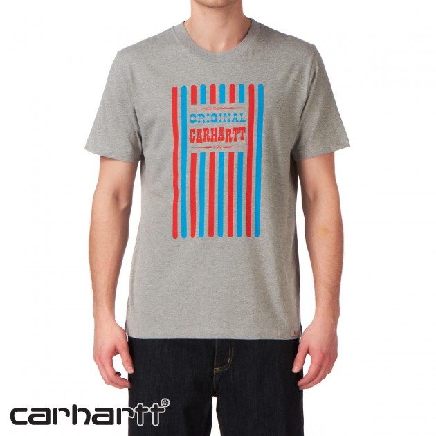 Carhartt Striped T-Shirt - Grey Heather