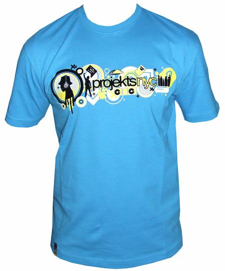 Projekts NYC To The Beats Aqua Blue T-Shirt