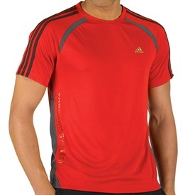 adidas Mens Poly T-Shirt Red