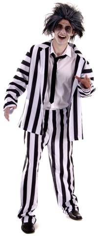 Mens Halloween: Crazy Ghost Stripe Suit