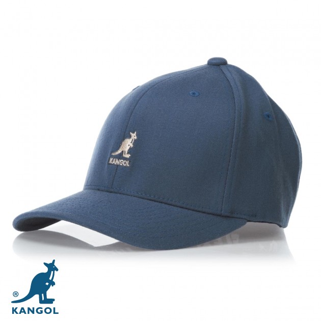 Mens Kangol Wool Flexifit Baseball Cap - Storm