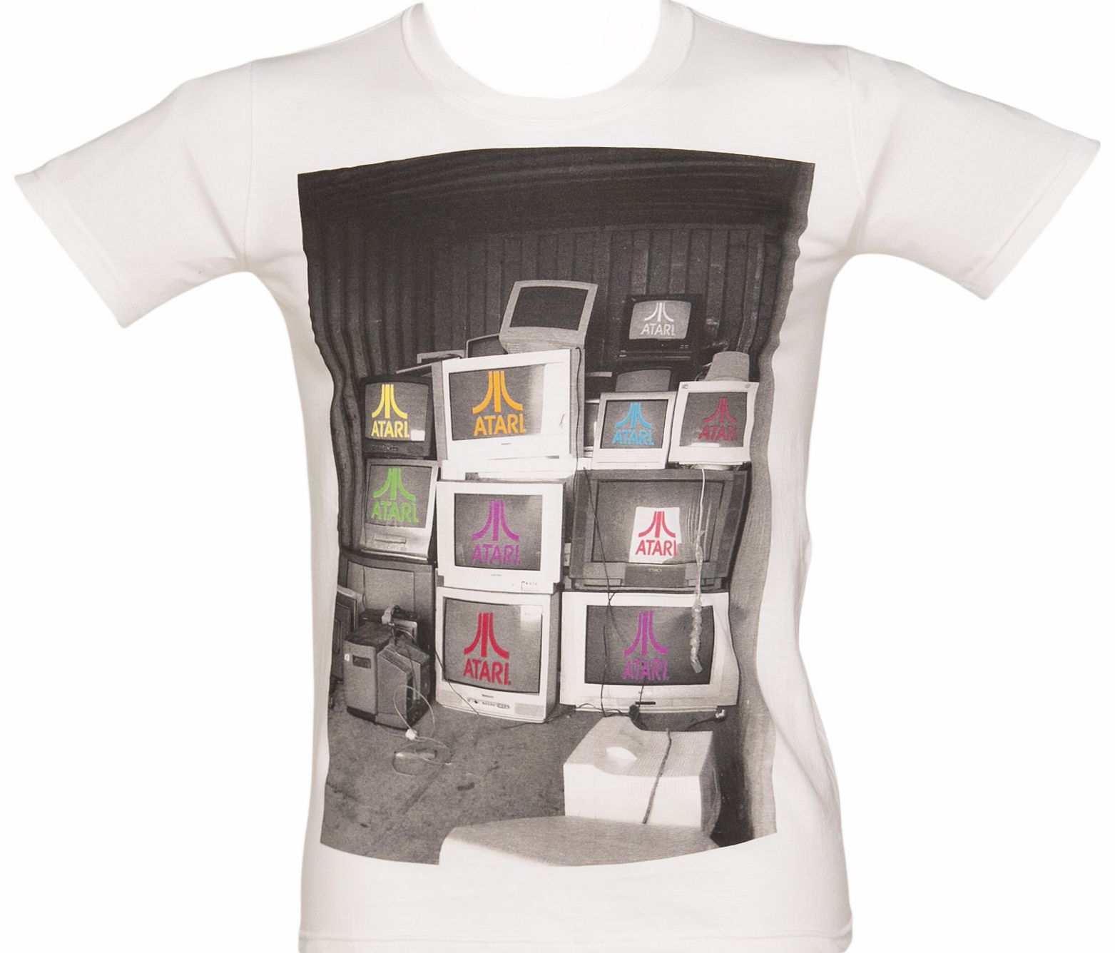 White Retro Atari Computer Screens T-Shirt