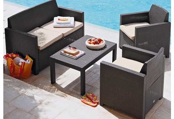 Rattan Effect 4 Seater Patio Set -