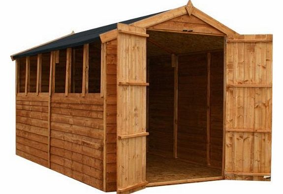 Mercia Garden Products Ltd Mercia Garden Overlap Apex Double Door Shed 10 x