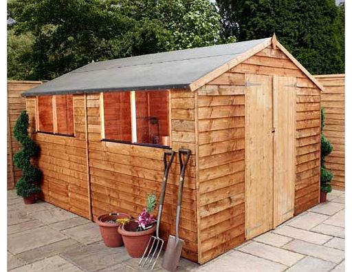 Mercia Garden Products Ltd Mercia Garden Overlap Apex Double Door Shed 12 x