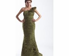 MERMAID One-shoulder Backless 3D-flower Pleat