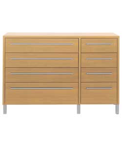 Messina 4 Wide 4 Narrow Drawer Chest - Oak