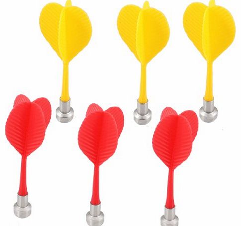 Mestall 6 Pcs Bullseye Target Red Yellow Plastic Wing Magnetic Darts Needle