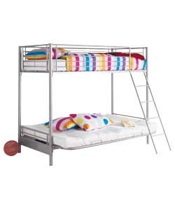 Metal Bunk Bed with Natural Futon Mattress