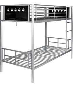 Metal Single Bunk Bed - Black