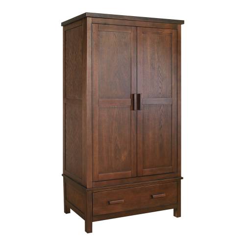 Metro Oak Double Wardrobe with Drawer