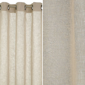 Eyelet Voile Panel, Beige, W140 x Drop 180cm